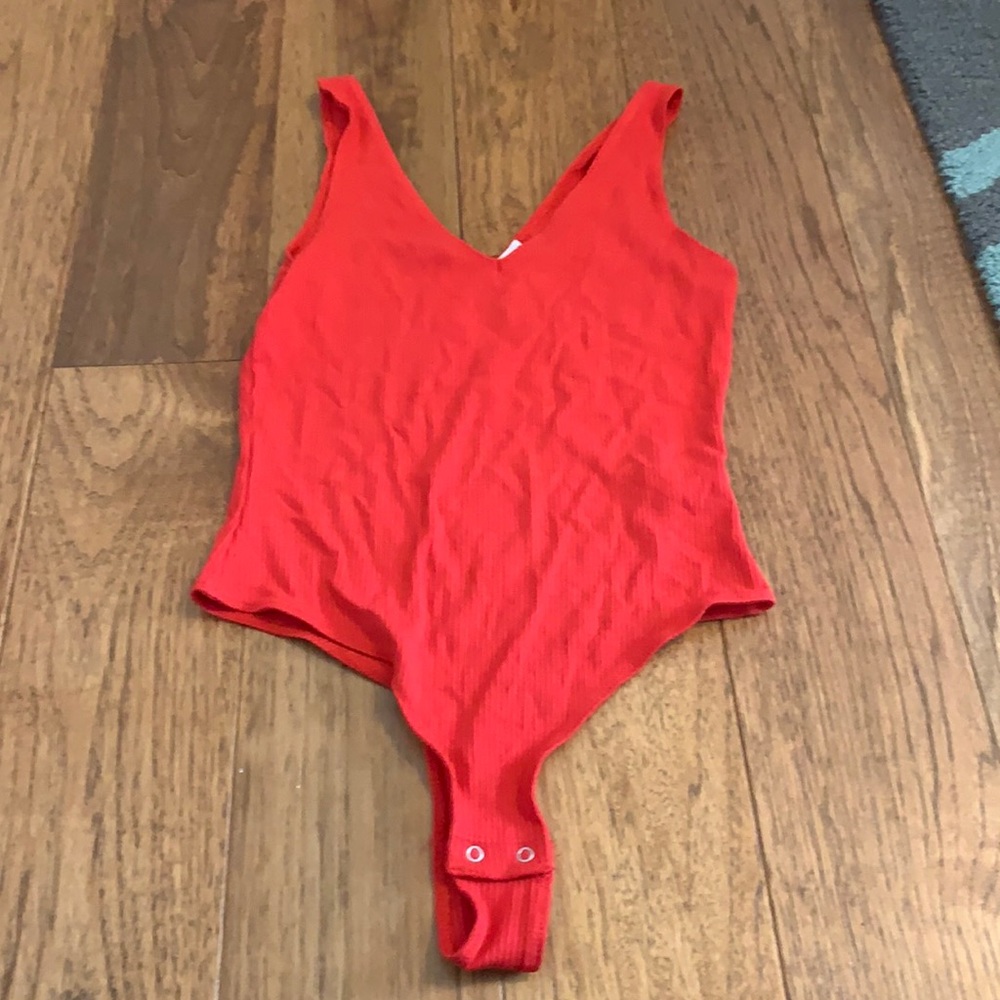 garage red bodysuit